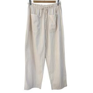 My Mum Made it Striped Cream Sleepwear Pants Sz XS Elastic waist Organic Cotton